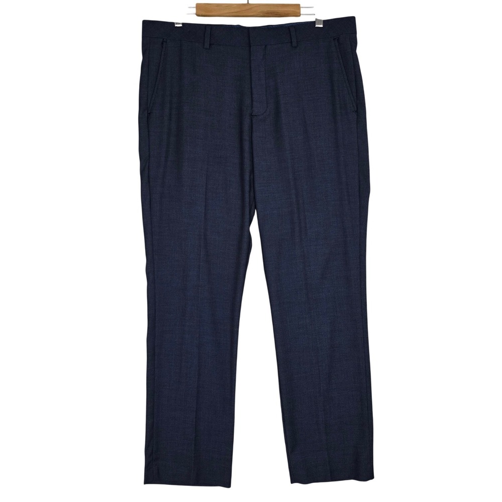 English Laundry Men's Shoreditch Blue Textured Dress Pants 34W x 30L